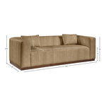 Mallina 90.5" Vegan Leather Upholstered Sofa in Tan