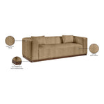 Mallina 90.5" Vegan Leather Upholstered Sofa in Tan
