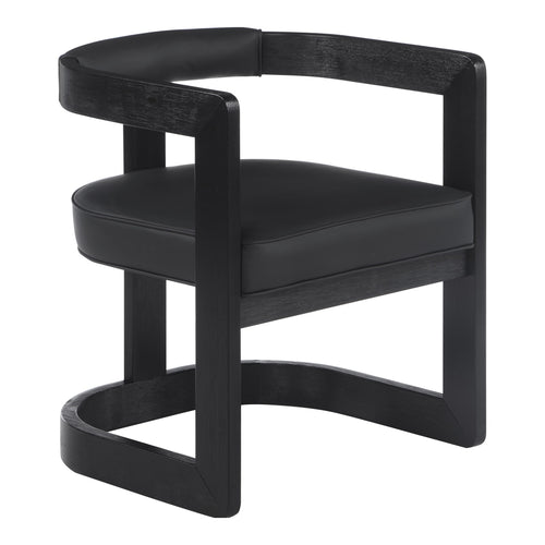 Manchester Vegan Leather Upholstered Dining Chair in Black