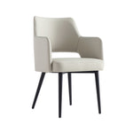 Tremont Vegan Leather Metal Armchair in Stone Gray