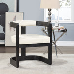 Manchester Vegan Leather Upholstered Dining Chair in Cream