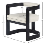 Manchester Vegan Leather Upholstered Dining Chair in Cream