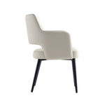 Tremont Vegan Leather Metal Armchair in Stone Gray