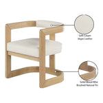 Manchester Vegan Leather Upholstered Dining Chair in Cream