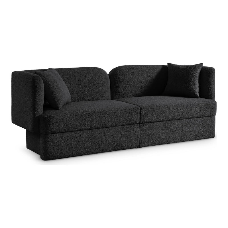 Marcel 91" Boucle Fabric Upholstered Sofa in Black
