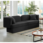Marcel 91" Boucle Fabric Upholstered Sofa in Black