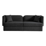 Marcel 91" Boucle Fabric Upholstered Sofa in Black