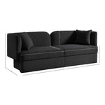 Marcel 91" Boucle Fabric Upholstered Sofa in Black