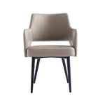 Tremont Vegan Leather Metal Armchair in Taupe