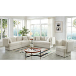 Marcel 91" Boucle Fabric Upholstered Sofa in Cream