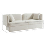 Marcel 91" Boucle Fabric Upholstered Sofa in Cream