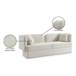 Marcel 91" Boucle Fabric Upholstered Sofa in Cream