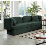 Marcel 91" Boucle Fabric Upholstered Sofa in Green