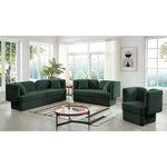 Marcel 91" Boucle Fabric Upholstered Sofa in Green