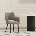 Tremont Vegan Leather Metal Armchair in Taupe