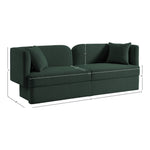 Marcel 91" Boucle Fabric Upholstered Sofa in Green