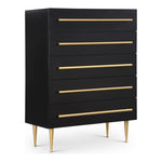 Marisol Wood Veneer And Iron Chest in Black