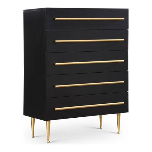 Marisol Wood Veneer And Iron Chest in Black