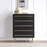 Marisol Wood Veneer And Iron Chest in Black