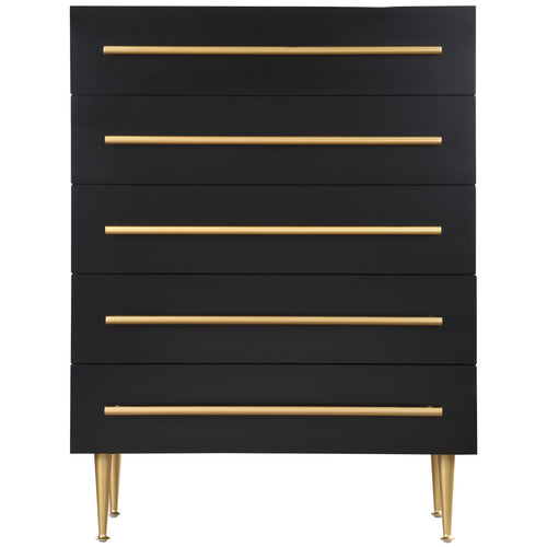 Marisol Wood Veneer And Iron Chest in Black