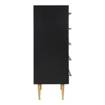 Marisol Wood Veneer And Iron Chest in Black