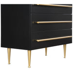 Marisol Wood Veneer And Iron Chest in Black
