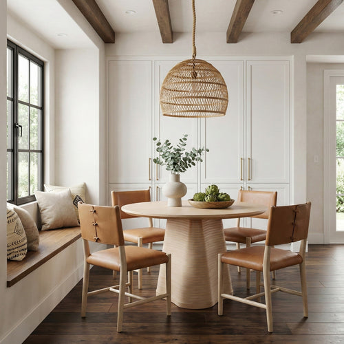 Andie Vegan Leather Upholstered Dining Chair in Cognac