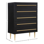 Marisol Wood Veneer And Iron Chest in Black
