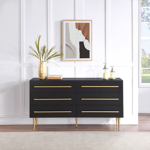 Marisol Wood Veneer And Iron Dresser in Black