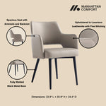 Tremont Vegan Leather Metal Armchair in Taupe