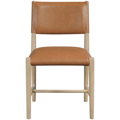 Andie Vegan Leather Upholstered Dining Chair in Cognac