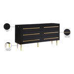 Marisol Wood Veneer And Iron Dresser in Black