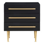 Marisol Wood Veneer And Iron Nightstand in Black