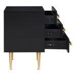 Marisol Wood Veneer And Iron Nightstand in Black