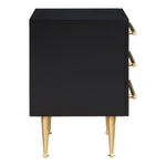 Marisol Wood Veneer And Iron Nightstand in Black