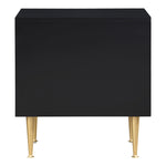 Marisol Wood Veneer And Iron Nightstand in Black