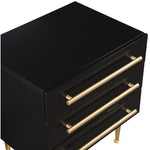 Marisol Wood Veneer And Iron Nightstand in Black