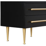 Marisol Wood Veneer And Iron Nightstand in Black
