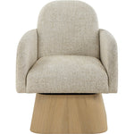Marlowe Linen Textured Fabric Upholstered Swivel Accent Chair in Beige