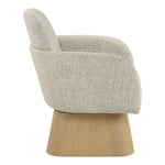 Marlowe Linen Textured Fabric Upholstered Swivel Accent Chair in Beige