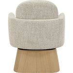 Marlowe Linen Textured Fabric Upholstered Swivel Accent Chair in Beige