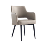 Tremont Vegan Leather Metal Armchair in Taupe