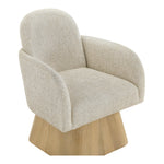 Marlowe Linen Textured Fabric Upholstered Swivel Accent Chair in Beige