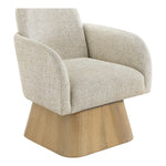 Marlowe Linen Textured Fabric Upholstered Swivel Accent Chair in Beige