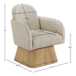 Marlowe Linen Textured Fabric Upholstered Swivel Accent Chair in Beige
