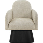 Marlowe Linen Textured Fabric Upholstered Swivel Accent Chair in Beige