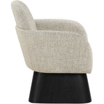 Marlowe Linen Textured Fabric Upholstered Swivel Accent Chair in Beige