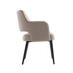 Tremont Vegan Leather Metal Armchair in Taupe