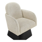 Marlowe Linen Textured Fabric Upholstered Swivel Accent Chair in Beige