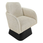 Marlowe Linen Textured Fabric Upholstered Swivel Accent Chair in Beige